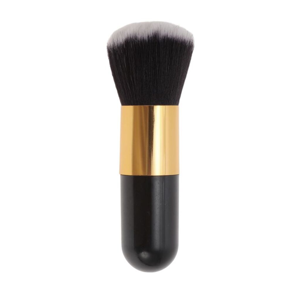 Makeup Cosmetic Brush Large Black Gold Tone